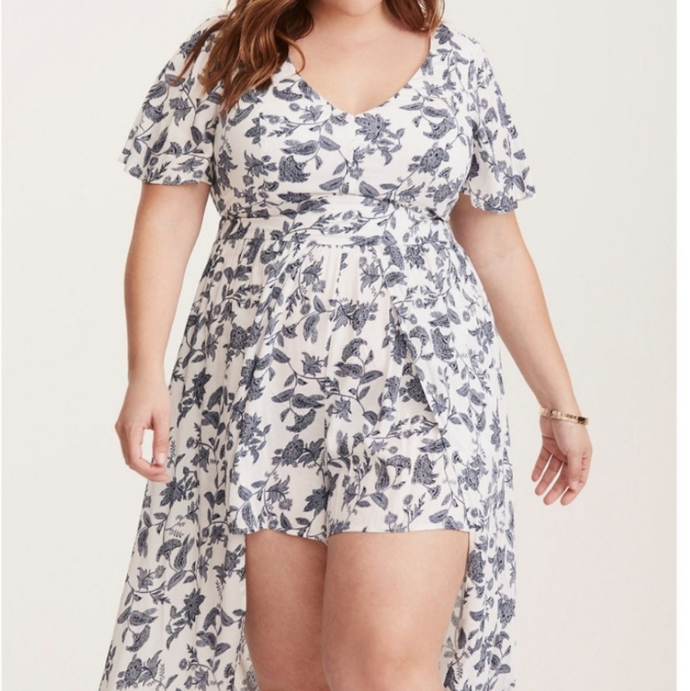 Torrid Paisley Hi-Low Romper - Picture 3 of 7